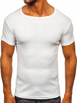 T-shirt Bez Nadruku Biały NB003 Denley_l