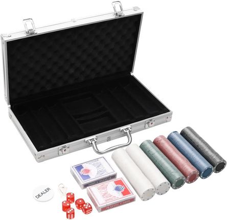 vidaXL Zestaw żetonów do pokera 300szt. 4g (80415)