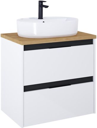 Szafka pod umywalkę z blatem 70 cm z 2 szufladami Roca Alpine cm biały-czarny A852040606