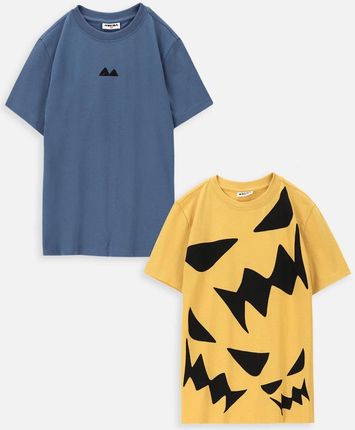 T-shirt z krótkim rękawem 2 pack miodowy na Halloween i niebieski z motywem gór