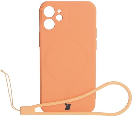 Bizon Etui Case Silicone Magsafe Sq Do Apple Iphone 12 Mini Marchewkowe