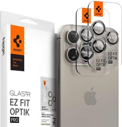 Spigen Osłona Aparatu Optik Tr ”Ez Fit” Camera Protector 2 Pack Iphone 14 Pro Max 15 Natural Titanium 8809971220545 Agl07163