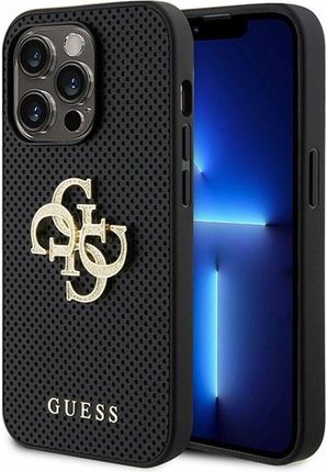 Guess Guhcp15Xpsp4Lgk Iphone 15 Pro Max 6 7" Czarny Black Hardcase Leather Perforated 4G Glitter Logo