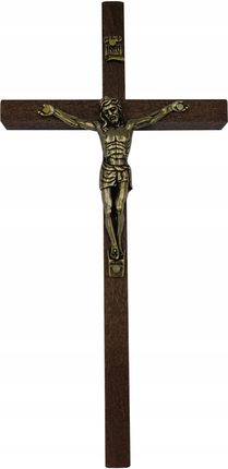 Drewniany Krzyż Z Jezusem Na Ścianę 20 CM Wiszący