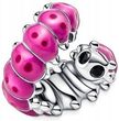 Charms z uroczą zwiniętą gąsienicą srebro 925
