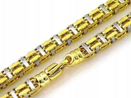 Złoty łańcuch 585 z białym złotem masywny dla mężczyzny 7mm r60