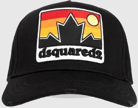 DSQUARED2 Czarna czapka z naszywką