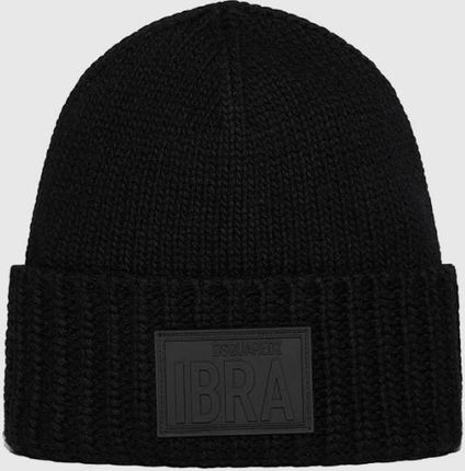 DSQUARED2 Czarna wełniana czapka ibra