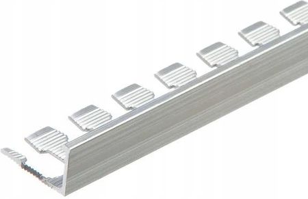 Profil narożny zakończeniowy do glazury do łuków aluminium naturalne CEZAR 10mm 2,5m Srebrny