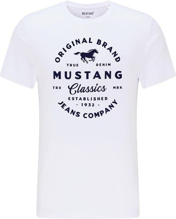 MUSTANG ALEX C PRINT MĘSKI T-SHIRT KOSZULKA LOGO TEE GENERAL WHITE 1015052 2045