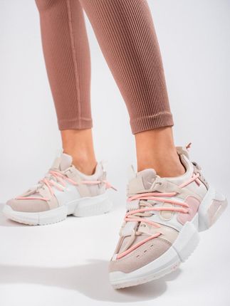 Różowe sneakersy damskie Shelovet ze ściągaczem-39