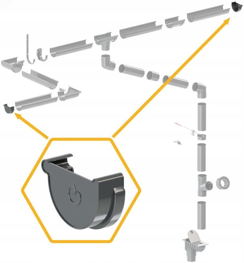Pvc Inral7016 Rynna DENKO LEWE PVC SYSTEM RYNNOWY 130/90 GRAFIT/ANTRACYT RAL 7016 ...