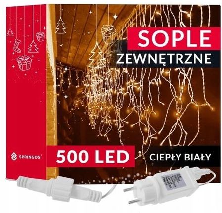 SOPLE ZEWNĘTRZNE 1000 LED LAMPKI IP44 + FLASH BIEL DEKORACJA ŚWIĄTECZNA