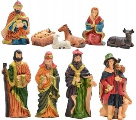 Szopka Bożonarodzeniowa Figurki do szopki 10 elem dekoracja świąteczna