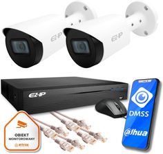 Zdjęcie Zestaw monitoringu IP EZ-IP by Dahua 2 kamer tubowych 2K EZI-B140-F2 z usługą montażu - Wojkowice