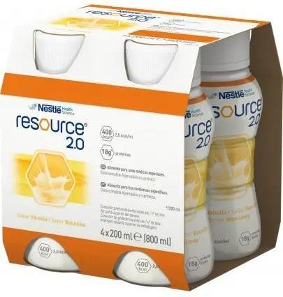 Resource 2.0 preparat odżywczy w płynie smak waniliowy 2x(4x200ml) 2 PAK 