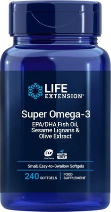 Super Omega-3 EPA/DHA z Lignanami Sezamowymi i Ekstraktem z Oliwek EU  (240 kaps.)