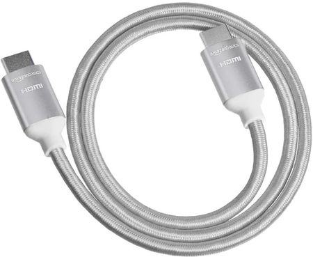 Kabel Przewód HDMI - HDMI Pleciona Osłona 0.9m 10.2Gbit/s 4K ARC Srebrny