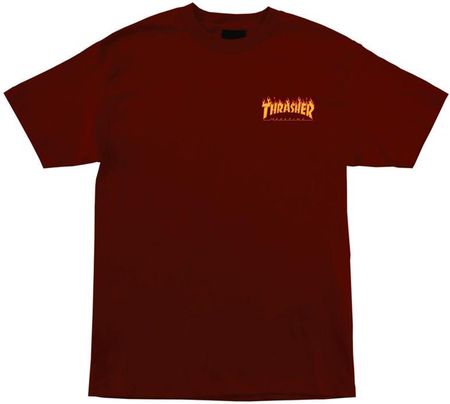 koszulka SANTA CRUZ - Thrasher Flame Dot S/S Regular T-Shirt Mens Santa Cruz Burgundy (146553) rozmi