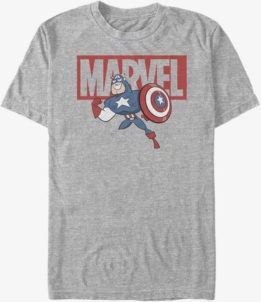 Queens Marvel Avengers Classic - Brick Captn Men's T-Shirt Heather Grey