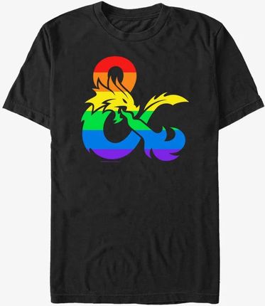 Queens Dungeons & Dragons - Pride Flag Logo Unisex T-Shirt Black