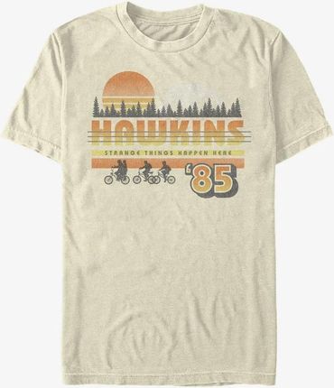Queens Netflix Stranger Things - Hawkins Vintage Sunsnet Men's T-Shirt Natural