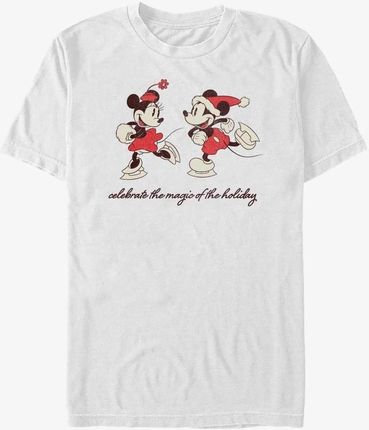 Queens Disney Mickey Classic - Vintage Holiday Skaters Unisex T-Shirt White
