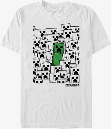 Queens Minecraft - Colorless Creeper Pile Unisex T-Shirt White