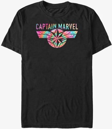 Queens Captain Marvel: Movie - Tie-Dye Captain Logo Unisex T-Shirt Black