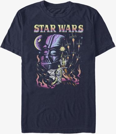 Queens Star Wars: A New Hope - Blacklight Dark Side Men's T-Shirt Navy Blue
