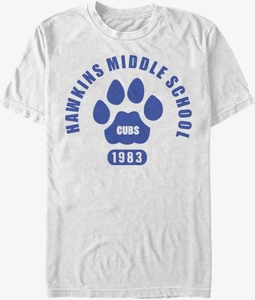 Queens Netflix Stranger Things - Hawkins Cubs Paw Emblem Unisex T-Shirt White