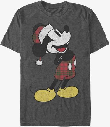Queens Disney - Plaid Mickey Unisex T-Shirt Dark Heather Grey