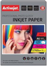Zdjęcie Activejet Papier Fotograficzny Błyszczący A6 100szt. AP6260GR100 - Łaszczów