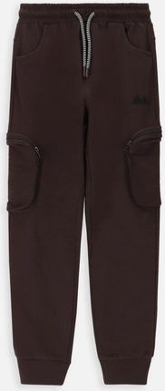 Spodnie dresowe JOGGER brązowe z kieszeniami na nogawkach