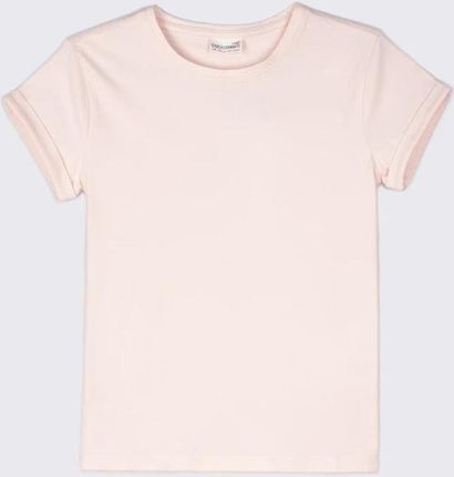T-shirt z krótkim rękawem różowy gładki