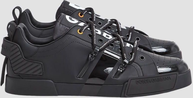 DOLCE&GABBANA　黒 Sneakersy męskie skórzane DOLCE & GABBANA Czarny CS1783