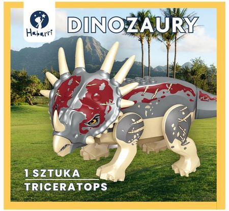 Habarri Klocki Dinozaur Duży Beżowy Triceratops