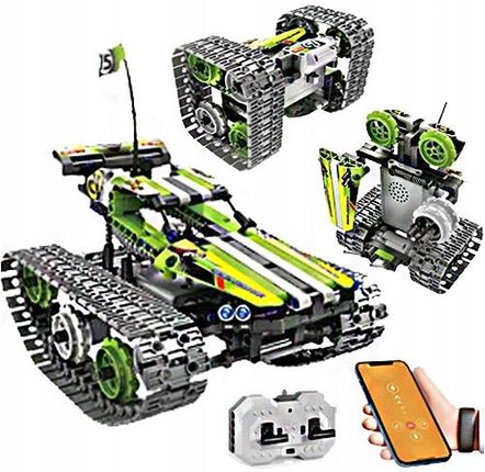 Pro Kids Klocki Techniczne R/C Auto Pojazd Gąsienicowy 3W1 Sterowane Konstrukcyjne