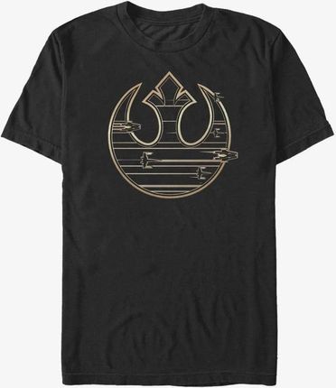 Queens Star Wars: Last Jedi - GOLD REBEL LOGO Unisex T-Shirt Black