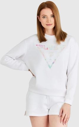 GUESS Biała bluza damska z odblaskowym logo