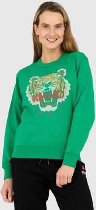 KENZO Zielona bluza damska z krzyżykowym tygrysem