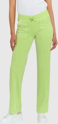 JUICY COUTURE Klasyczne welurowe spodnie dresowe del ray w jasnozielonym kolorze