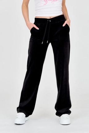 JUICY COUTURE Czarne spodnie dresowe z weluru