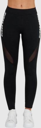 GUESS Czarne legginsy z logo i przeszyciami