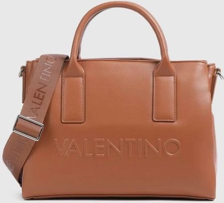 VALENTINO Brązowa torba z tłoczonym logo holiday re shopping