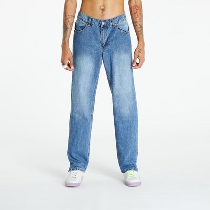 Urban Classics Straight Slit Jeans Middeepblue