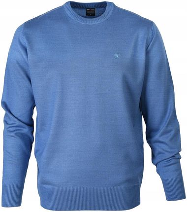 Sweter męski klasyczny gładki Niebieski XXL