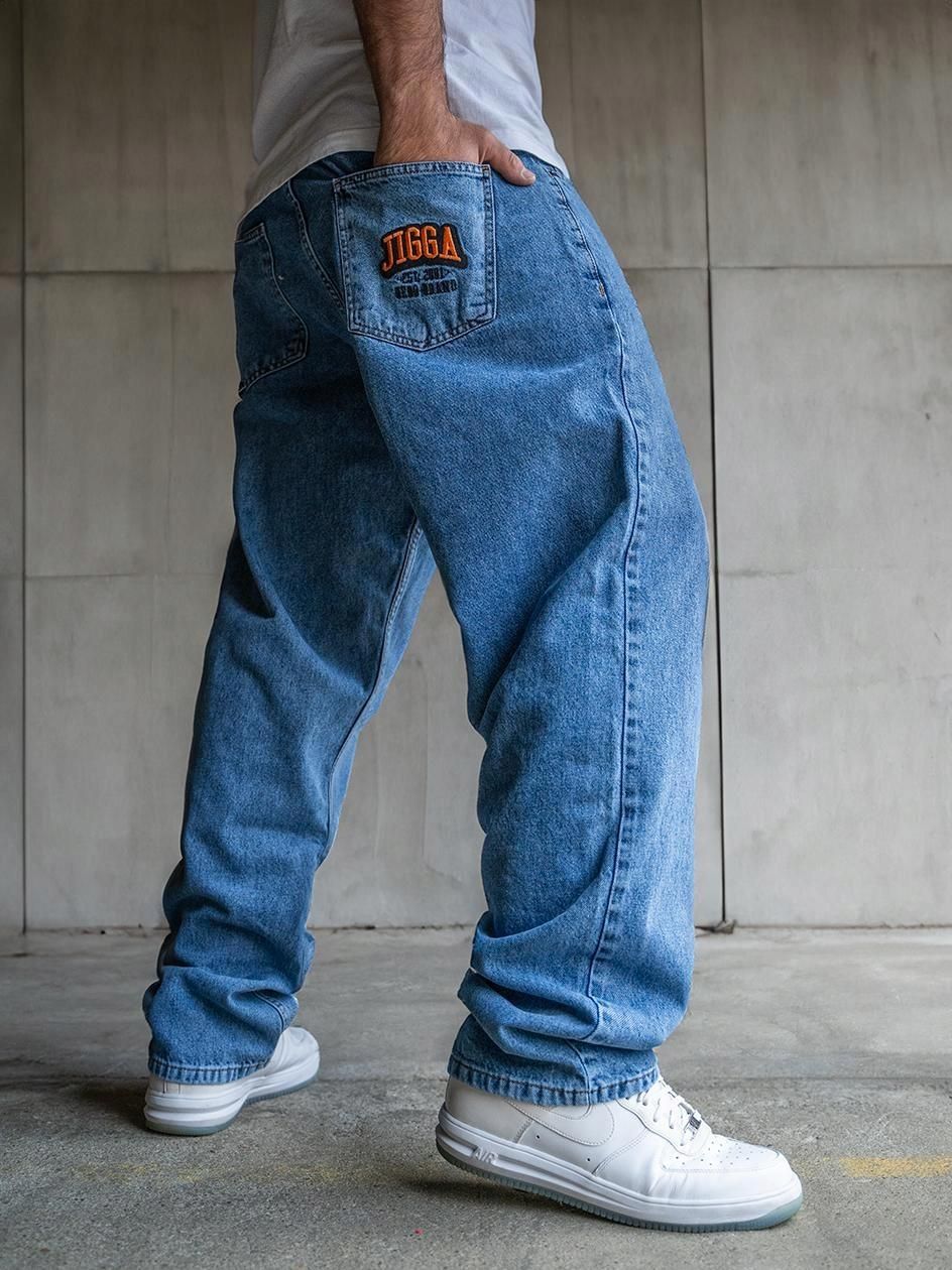 Spodnie Jeansowe Męskie Baggy Szerokie Jigga Wear Modne Denim Niebieskie Xl Ceny I Opinie 2115