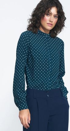 Elegancka bluzka w kropki (Zielony, XS)
