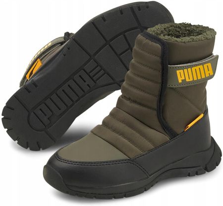 Buty zimowe śniegowce Puma Nieve Boot Wtr ciepłe wysokie zielone 30